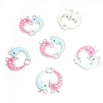 Alloy Enamel Split Pendants PW-WG9F103-01-1