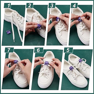 12 Pairs 12 Colors Plastic Shoelaces Buckle Lock FIND-FG0003-90-1