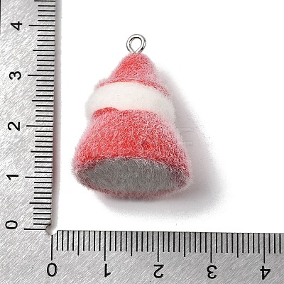 Christmas Flocky Opaque Resin Pendants LS-RESI-F062-04B-1