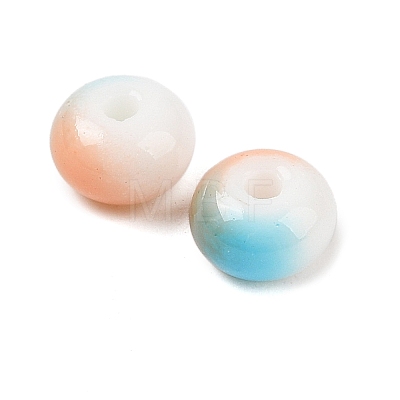 Opaque Spray Painted Glass Beads GLAA-G118-01M-1