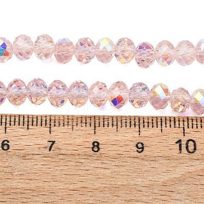 Electroplate Transparent Glass Beads Strands EGLA-A046-01B-15-1