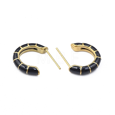 Enamel C-shape Stud Earrings EJEW-N052-05E-1