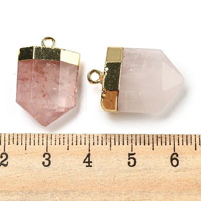 Natural Rose Quartz Pointed Pendants G-M431-05G-05-1