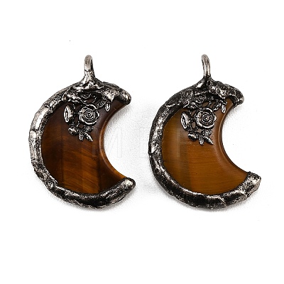Natural Tiger Eye Pendants G-H359-05AS-03-1