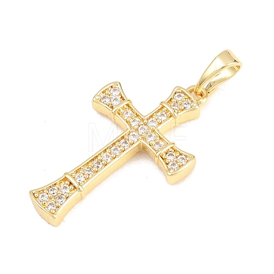 Brass Micro Pave Cubic Zirconia Pendants KK-F938-24E-G-1