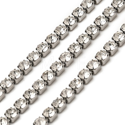 304 Stainless Steel Rhinestone Cup Chains CHS-B015-01P-1