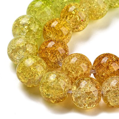 Spray Painted Crackle Glass Beads Strands DGLA-C002-10mm-11-1