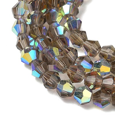 Electroplate Transparent Glass Beads Strands EGLA-K015-18L-1
