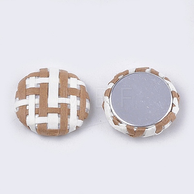 Handmade Straw Woven Cabochons WOVE-S119-09A-02-1