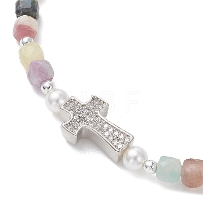 Natural Mixed Gemstone Beaded Stretch Bracelets for Women BJEW-JB13199-01-1