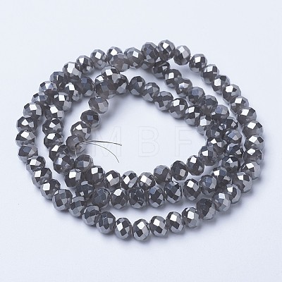 Electroplate Glass Beads Strands EGLA-A034-J4mm-Y01-1