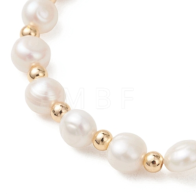Natural Cultured Freshwater Pearl & Baroque Pearl Keshi Pearl Beads Stretch Bracelets for Women BJEW-JB13513-1