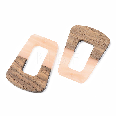 Opaque Resin & Walnut Wood Pendants RESI-S389-034A-C02-1