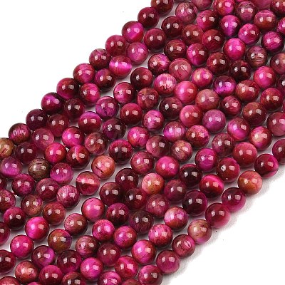 Grade AB Natural Tiger Eye Beads Strands G-F591-18-6mm-05-1