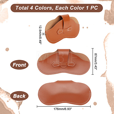 AHADEMAKER 4Pcs 4 Colors Imitation Leather Glasses Cases AJEW-GA0005-46-1