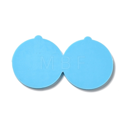 DIY Flat Round with Wave Pendant Silicone Molds DIY-I099-38-1