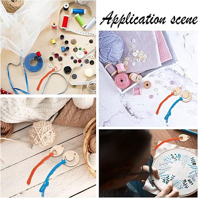  20Pcs 2 Style Wood Plywood Embroidery Floss Organizer FIND-NB0002-25-1