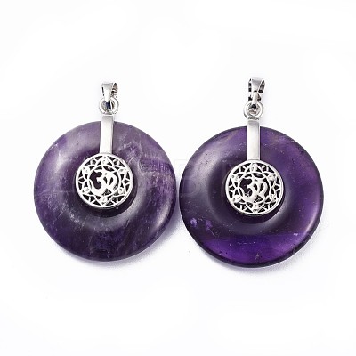 Natural Amethyst Pendants G-F640-G08-1