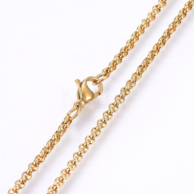 304 Stainless Steel Cable Chain Necklaces NJEW-P226-02G-02-1