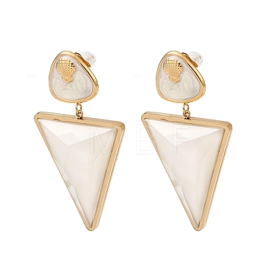 304 Stainless Steel & Acrylic Dangle Stud Earrings for Women EJEW-A164-06A-G-1