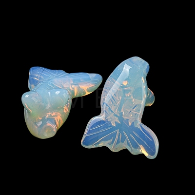 Natural & Synthetic Gemstone Carved Healing Goldfish Figurines DJEW-D012-08A-1