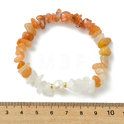 Natural Gemstone & Cultured Freshwater Pearl Beaded Stretch Bracelets for Women BJEW-JB13761-1