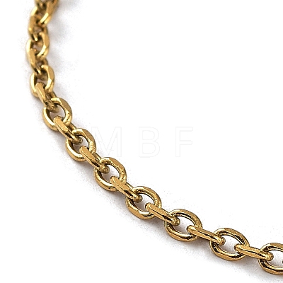 Ion Plating(IP) 304 Stainless Steel Cable Chain Necklace NJEW-D045-12G-1