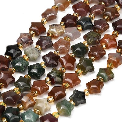 Natural Indian Agate Beads Strands G-Z080-A27-8mm-1