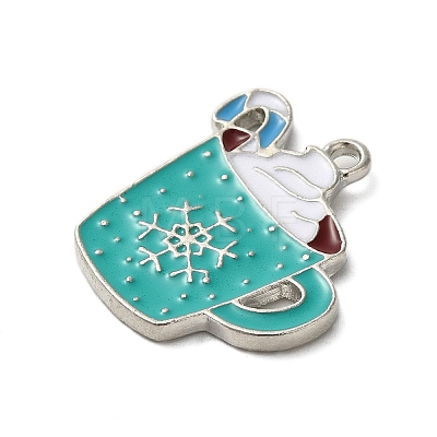 Winter Theme Alloy Enamel Pendants ENAM-M002-05O-P-1