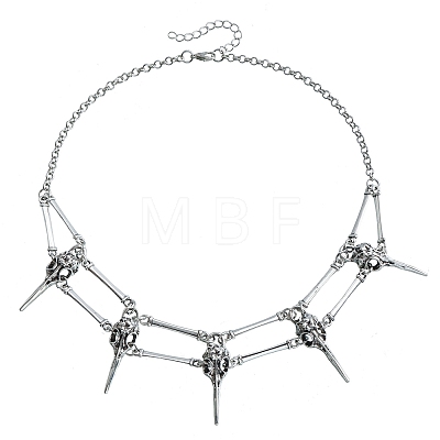 Vintage Gothic Alloy Raven Skull Choker Necklaces for Women WGB02EE-01-1