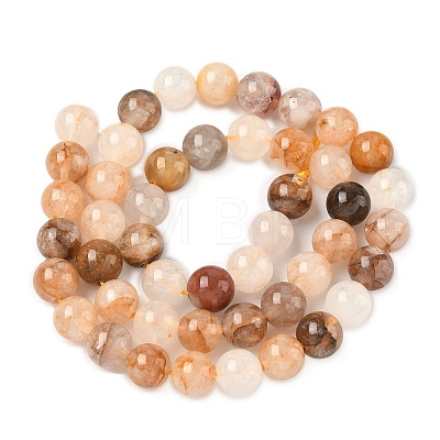 Natural Yellow Hematoid Quartz/Golden Healer Quartz Beads Strands G-D334-A02-8mm-1
