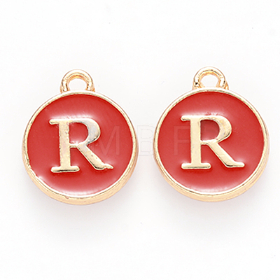 Golden Plated Alloy Enamel Charms X-ENAM-S118-03R-1