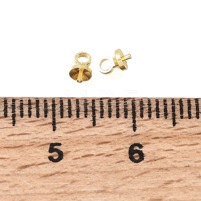 Brass Cup Pearl Peg Bails Pin Pendants KK-C258-11G-1