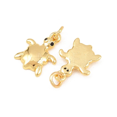 Brass Micro Pave Cubic Zirconia Charms KK-F927-13C-G-1