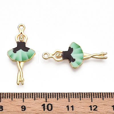 Printed Light Gold Tone Alloy Pendants ENAM-N056-207D-1