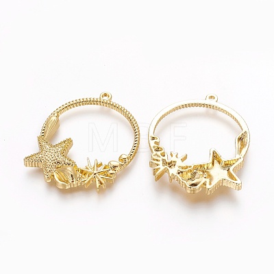 Alloy Open Back Bezel Pendants PALLOY-P180-04G-1