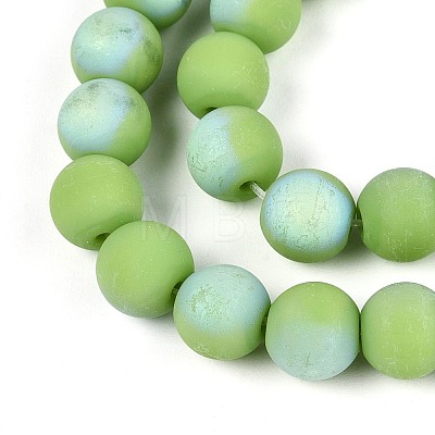 Frosted Opaque Glass Beads Strands GLAA-T032-P8mm-MBB06-1