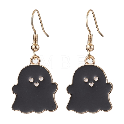 2 Pairs Ghost Alloy Enamel Dangle Earrings Set EJEW-JE06094-1