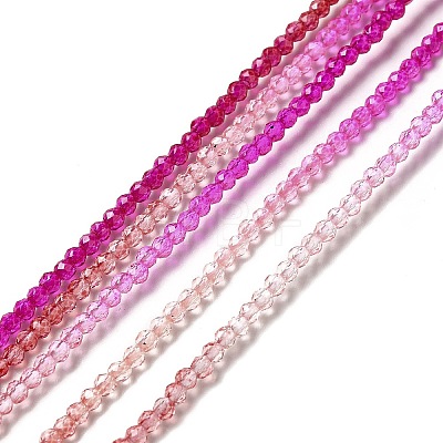 Transparent Gradient Color Glass Beads Strands GLAA-H021-01A-10-1