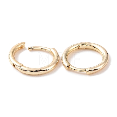 Brass Huggie Hoop Earrings KK-D063-04LG-1