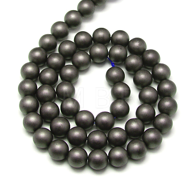 Frosted Non-magnetic Synthetic Hematite Round Bead Strands X-G-J344-6mm-1