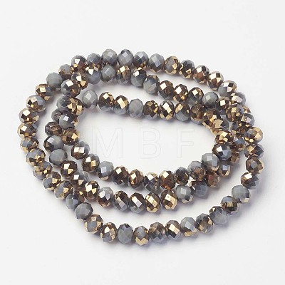 Electroplate Opaque Glass Beads Strands EGLA-A034-P2mm-O16-1