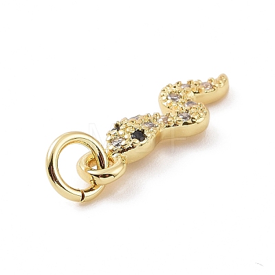 Brass Micro Pave Cubic Zirconia Charms KK-C012-27G-1