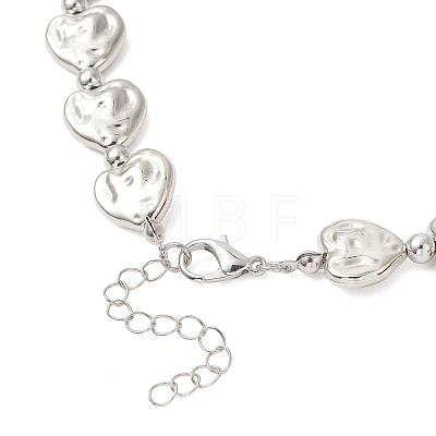 CCB Plastic Heart Beaded Necklaces NJEW-JN05841-01-1