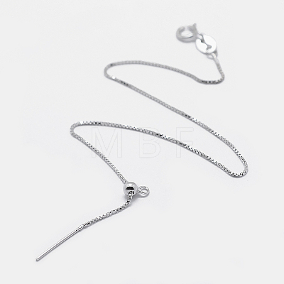 Anti-Tarnish Rhodium Plated 925 Sterling Silver Bracelet Making STER-F039-09P-1