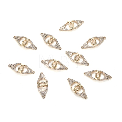 Brass Micro Pave Clear Cubic Zirconia Links Connectors ZIRC-F120-017G-1