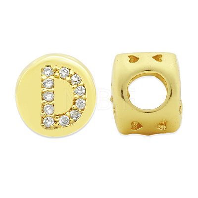 Brass Micro Pave Clear Cubic Zirconia Beads KK-T030-LA843-DX3-1