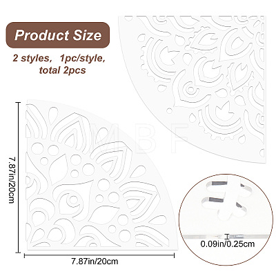 2Pcs 2 Style Custom Acrylic Tie-Dye Template DIY-CP0008-78E-1