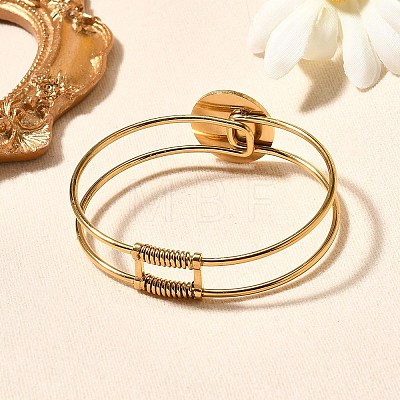 304 Stainless Steel Bangles for Women BJEW-R014-03G-1