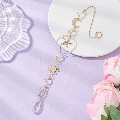 Glass Hanging Suncatchers HJEW-JM04582-1